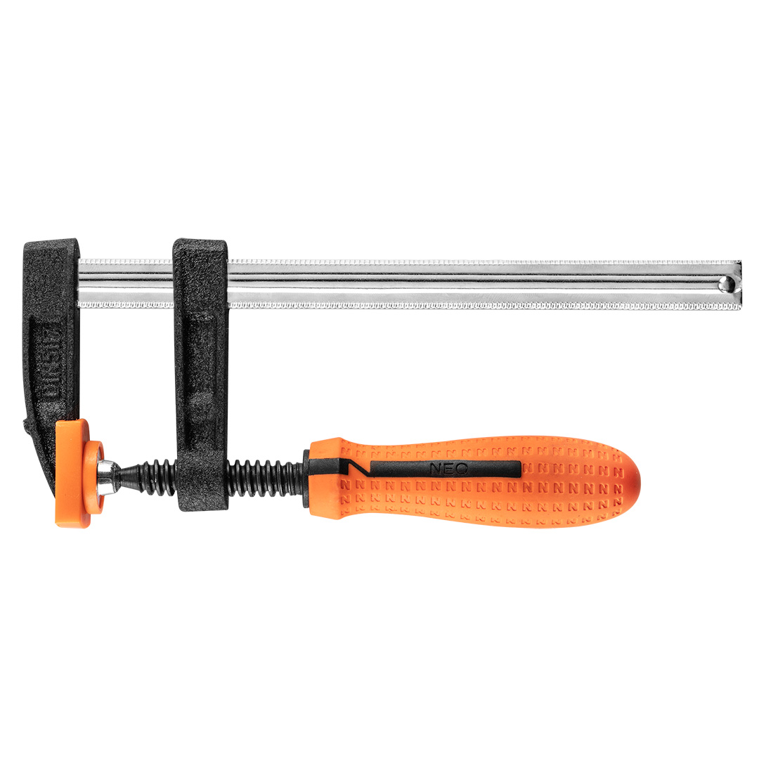 TOP-45-450--Ścisk stolarski 50 x 150 mm, dwumateriałowy uchwyt, plastikowe nakładki na szczęki, siła docisku do 170 kg, DIN5117