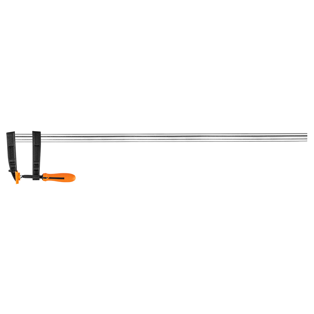 TOP-45-456--Ścisk stolarski 120 x 1000 mm, dwumateriałowy uchwyt, plastikowe nakładki na szczęki, siła docisku do 450-500 kg, DIN5117