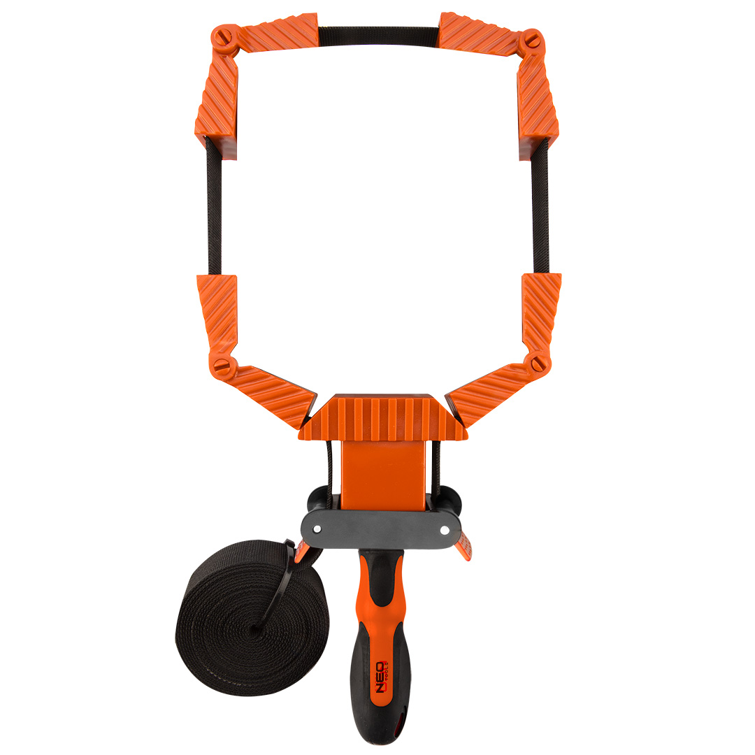 TOP-45-493--Ścisk pasowy (taśmowy) 4000x26x1,3 mm, z regulowanymi nakładkami z tworzywa sztucznego. Uchwyt dwukomponentowy