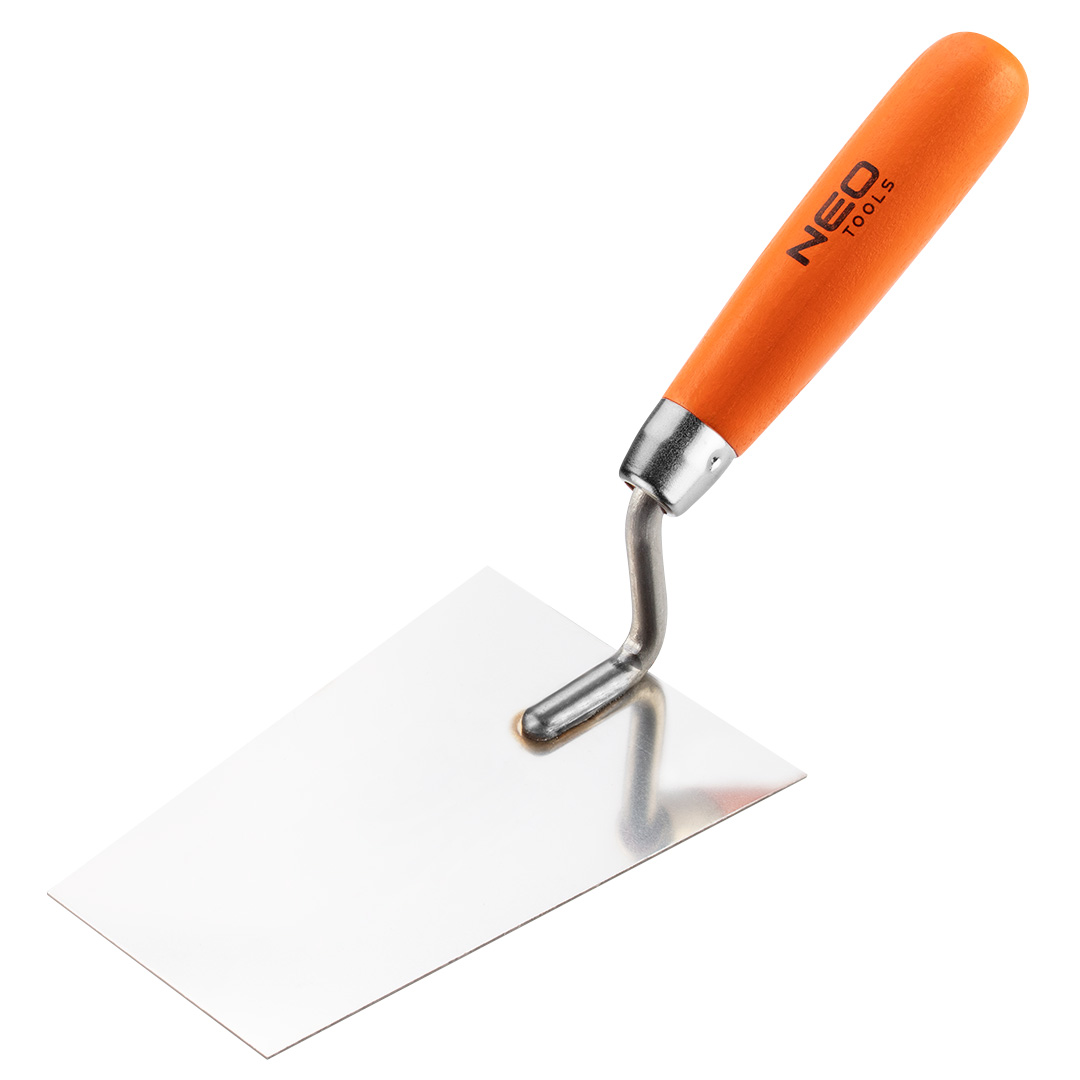 TOP-50-141--Kielnia sztukatorska trapezowa 140 mm, stal nierdzewna 1,0 mm, drewniany uchwyt