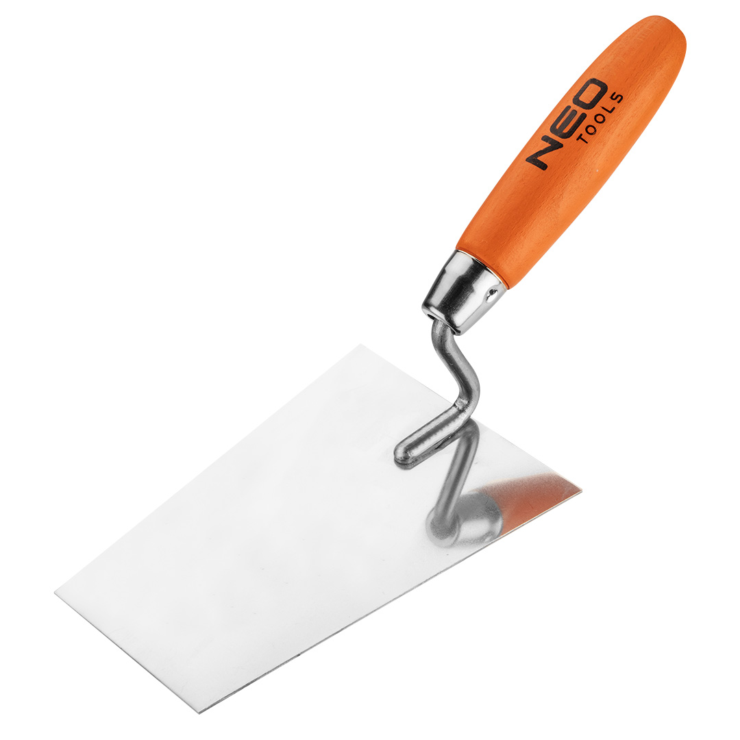 TOP-50-142--Kielnia sztukatorska trapezowa 160 mm, stal nierdzewna 1,0 mm, drewniany uchwyt