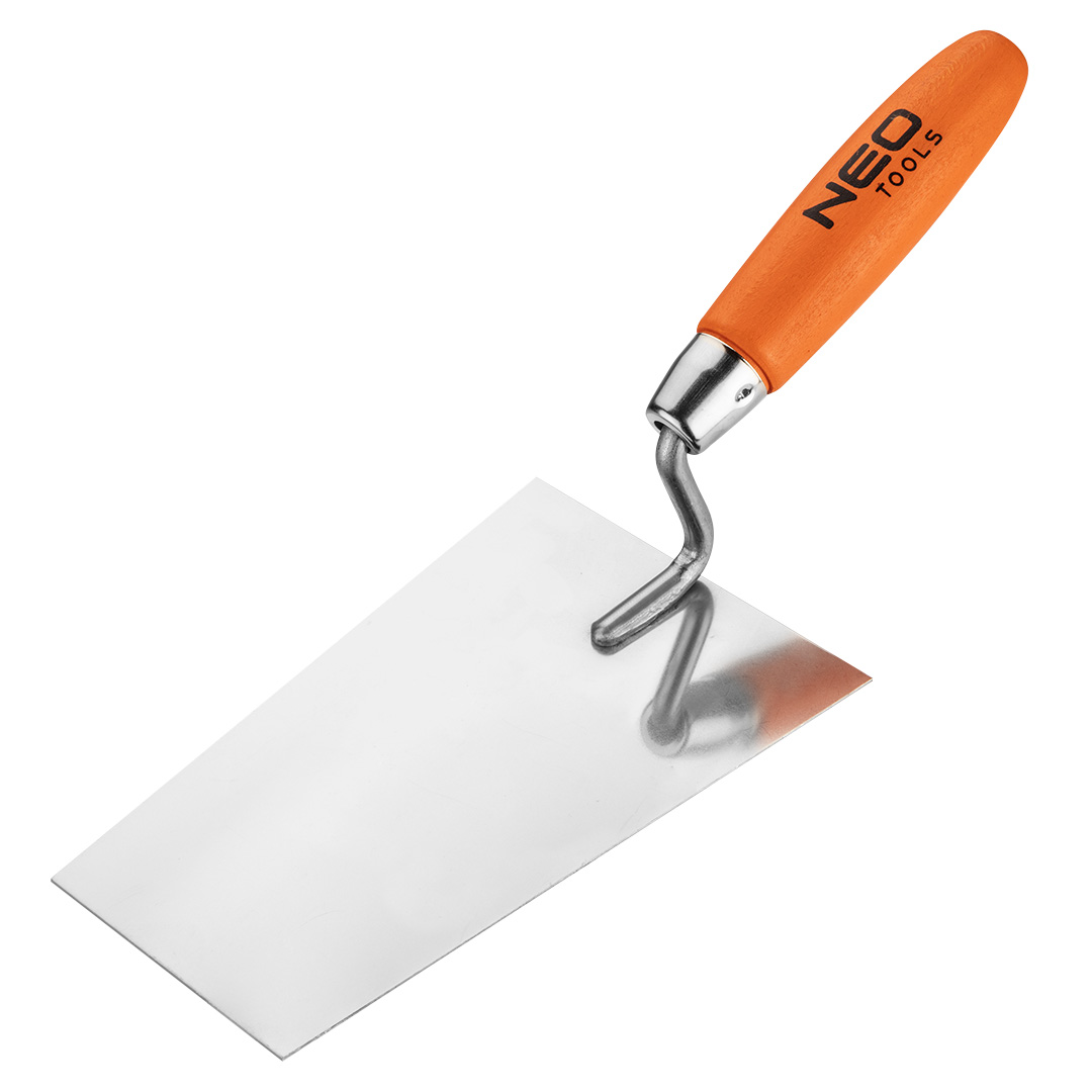 TOP-50-143--Kielnia sztukatorska trapezowa 180 mm, stal nierdzewna 1,0 mm, drewniany uchwyt