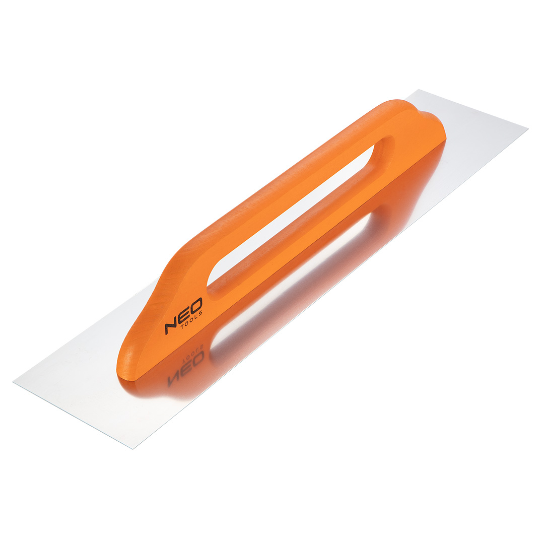 TOP-50-191--Paca gładka, 128 x 580 mm, blat grubości 0.7 mm ze stali szlachetnej, nierdzewnej, uchwyt drewniany lakierowany