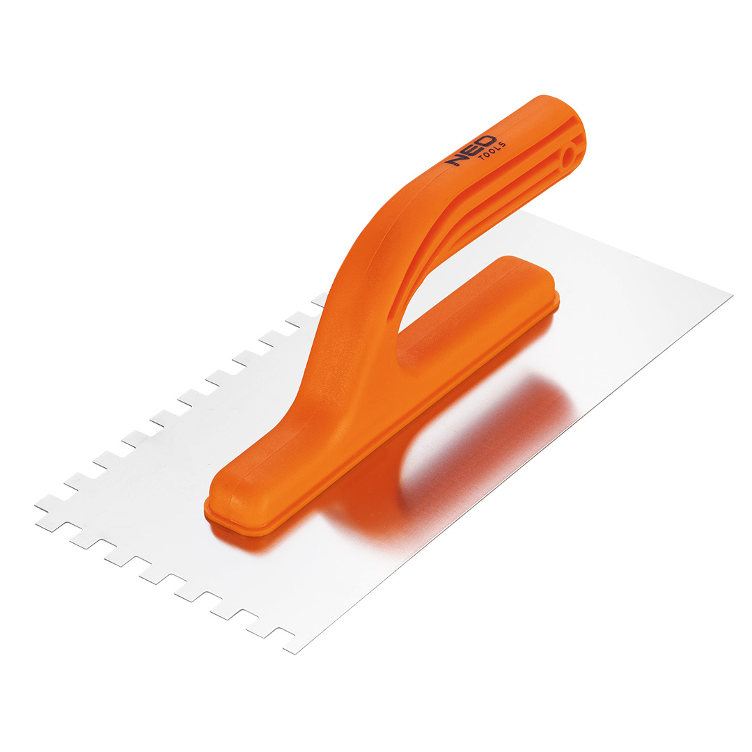 TOP-50-203--Paca z zębami 8 x 8 x 8 mm, 270 x 125 mm, plastikowy uchwyt, powierzchnia robocza ze stali nierdzewnej