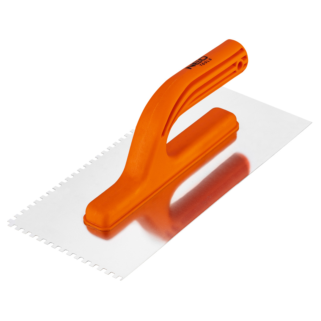 TOP-50-205--Paca z zębami 4 x 4 x 4 mm, 270 x 125 mm, plastikowy uchwyt, powierzchnia robocza ze stali nierdzewnej