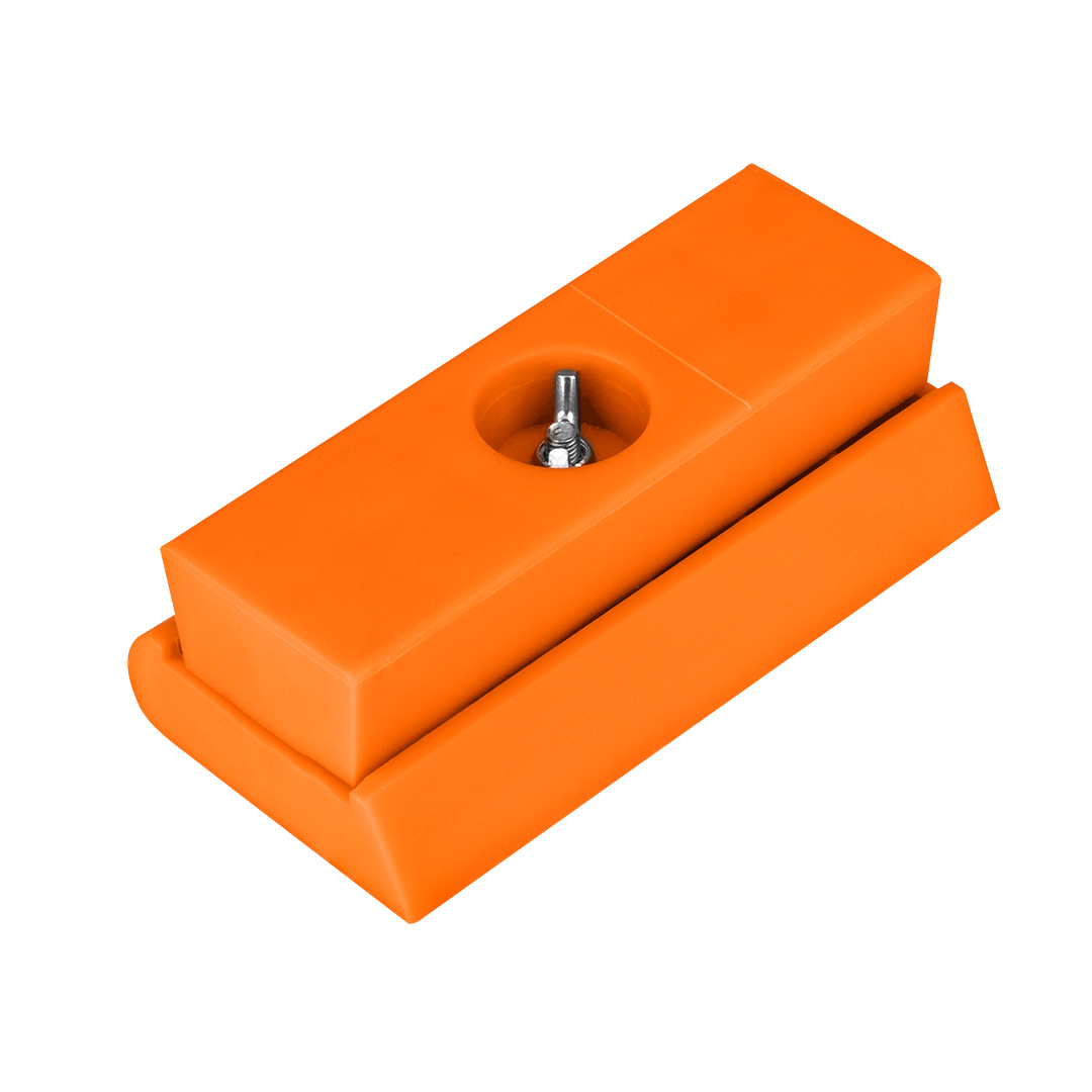 TOP-50-260--Blok ścierny 114x55x38 mm, wykonany z polipropylenu, łatwy montaż papieru za pomocą nakrętki motylkowej