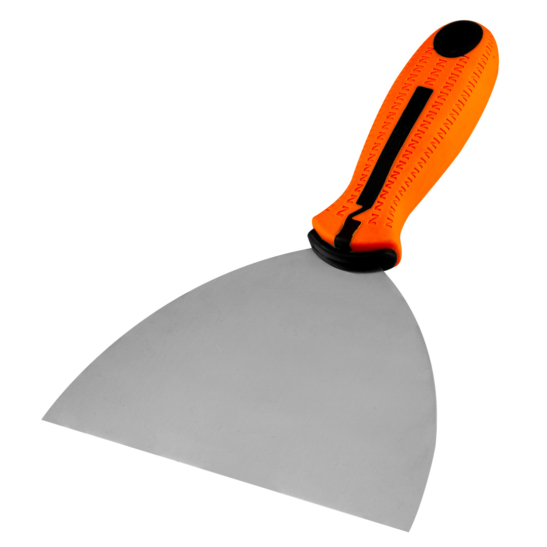 TOP-50-358--Szpachla malarska 150 mm, nierdzewna, polerowane ostrze, dwumateriałowy uchwyt
