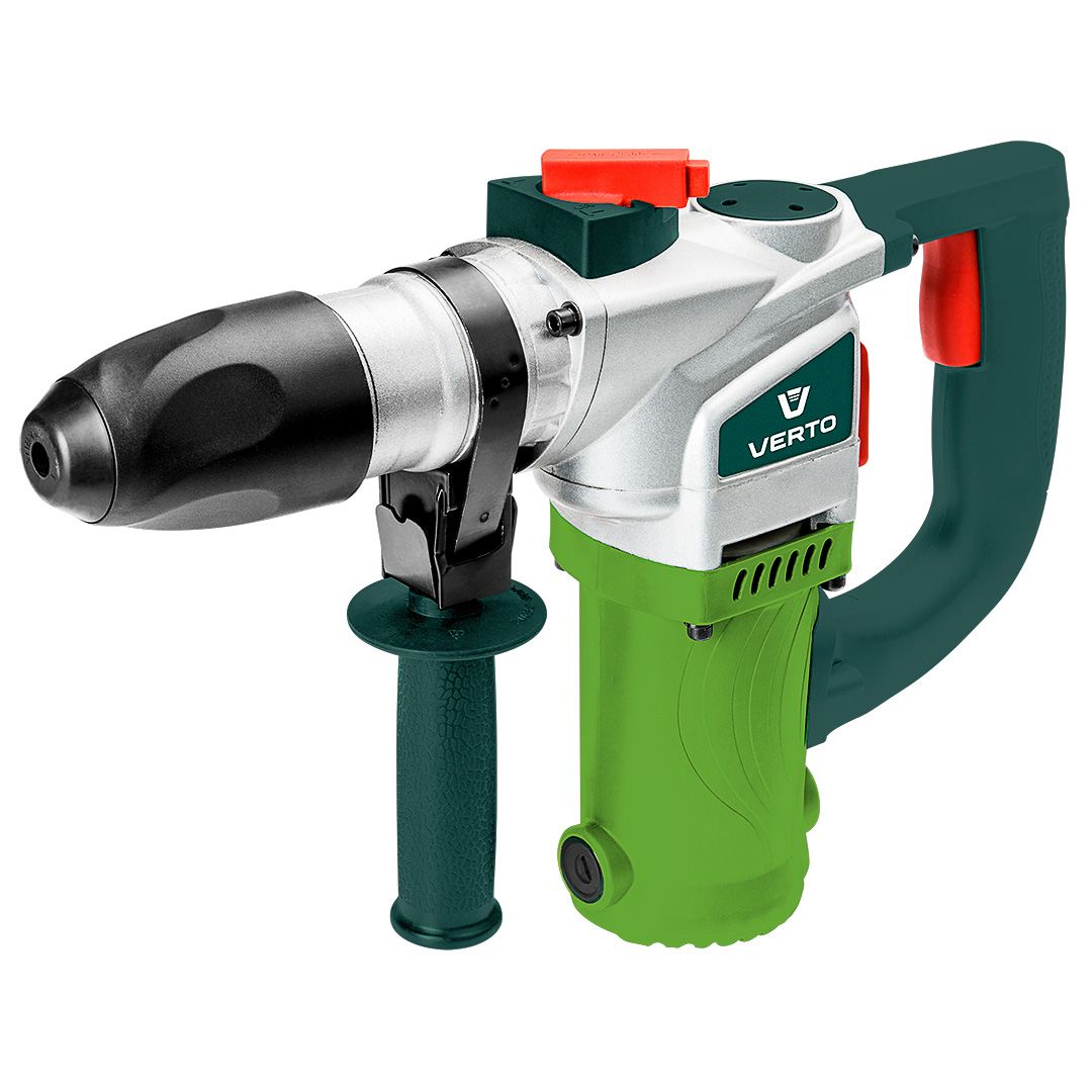 TOP-50G387--Młot udarowy SDS+ 900W, obroty 850 min, udar 4100 min, energia udaru 3.5 J, 3-funkcyjny, średnica wiercenia w betonie/stali/drewnie 26/13/40mm, (LxH) 390 x 240 mm, masa 4.04 kg, akcesoria: 3 wiertła do betonu, 2 dłuta, osłona przeciwpyłowa, zasobnik 