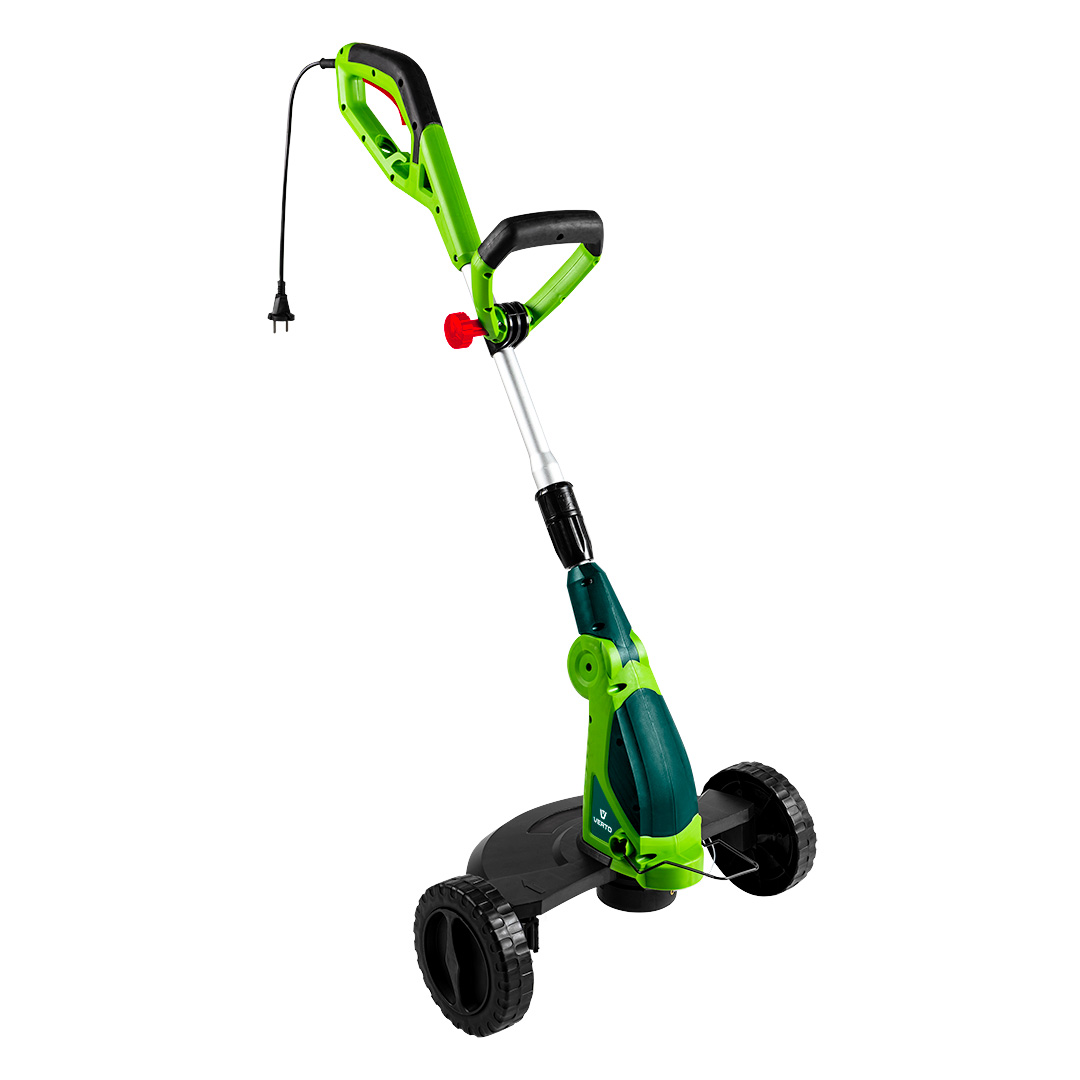 TOP-52G552--Podkaszarka do trawy VERTO (nr ref. 52G552) o mocy znamionowej 550W, szerokość koszenia 320 mm, prędkość obrotowa 9000 min-1, średnica żyłki tnącej 1,4 mm. Podkaszarka posiada ergonomiczny włącznik, regulowaną długość rury teleskopowej oraz regulowan
