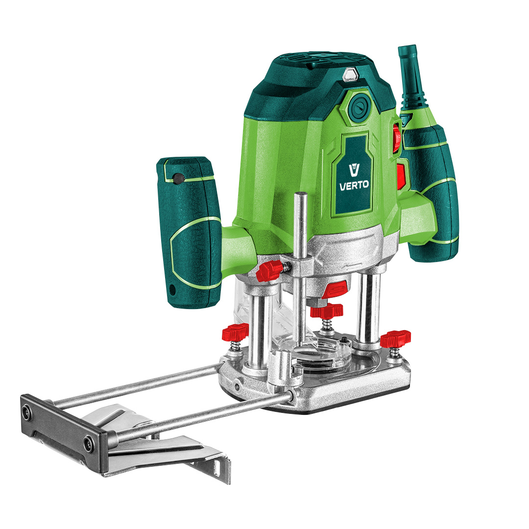 TOP-52G713--Frezarka górnowrzecionowa 1200W, uchwyt 6, 8 mm, obroty 1150034000 min, masa 3.2 kg, akcesoria: tuleja zaciskowa, szpikulec do frezowania po okręgu, klucz płaski