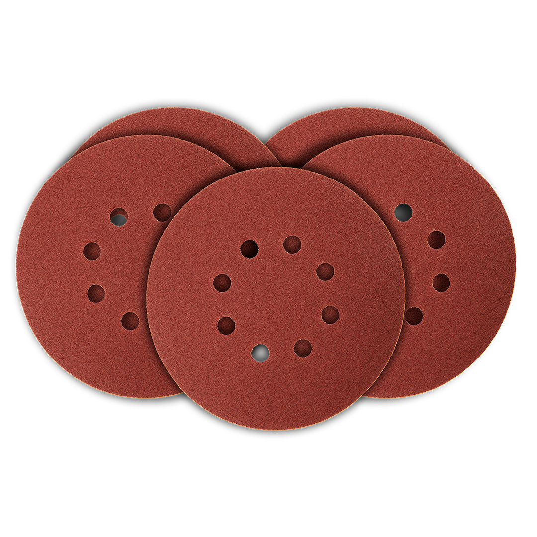 TOP-54H018--Krążki ścierne 150 mm, K80, 5 szt., z 8 otworami, 65mm 