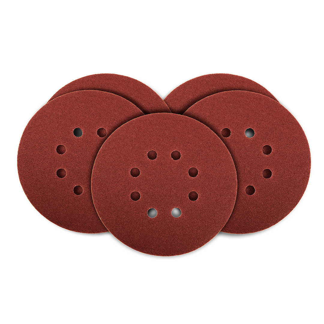 TOP-54H019--Krążki ścierne 150 mm, K100, 5 szt., z 8 otworami, 65mm 