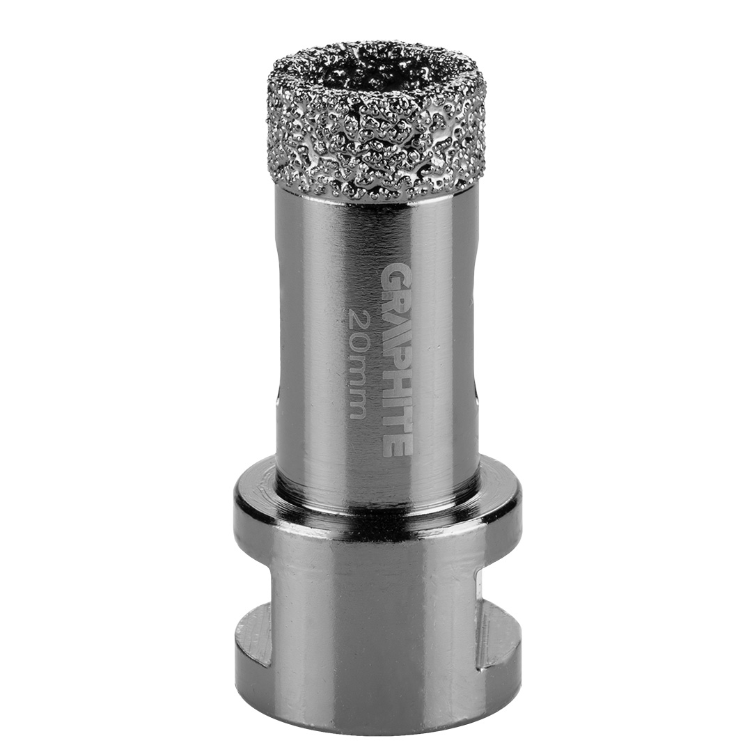 TOP-55H305--Otwornica diamentowa, średnica 20 mm, długość robocza 40 mm, długość całkowita 60 mm, gwint M14, lutowana próżniowo (vacuum brazed), do pracy na sucho, 11000 obr/min.