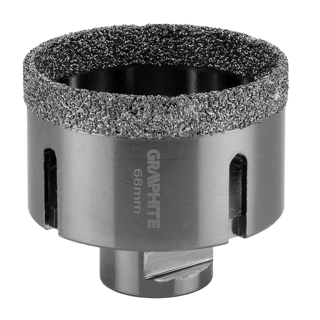 TOP-55H315--Otwornica diamentowa, średnica 68 mm, długość robocza 40 mm, długość całkowita 60 mm, gwint M14, lutowana próżniowo (vacuum brazed), do pracy na sucho, 11000 obr/min.
