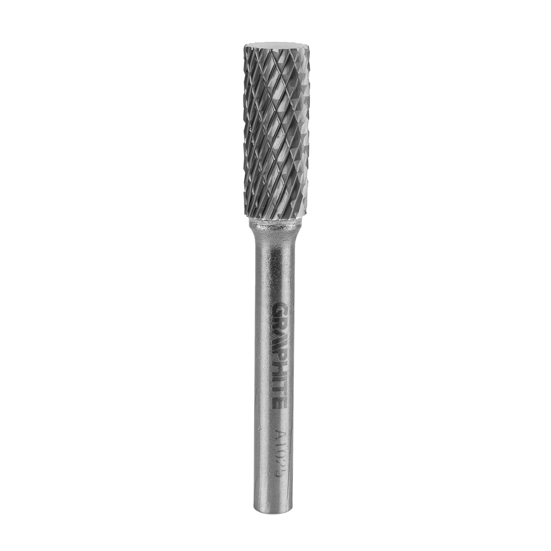 TOP-55H352--Frez do metalu, typ A - walcowy (A 1025), węglik spiekany, średnica 10 mm, nacięcie podwójne, długość robocza 25 mm, trzpień 6 x 45 mm, do szlifierki prostej.