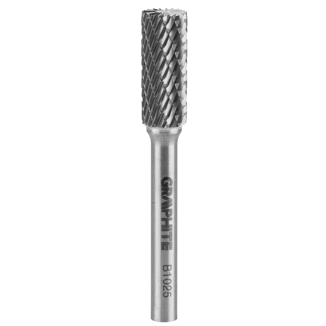 TOP-55H357--Frez do metalu, typ B - walcowy (B 1025), węglik spiekany, średnica 10 mm, nacięcie podwójne, długość robocza 25 mm, trzpień 6 x 45 mm, do szlifierki prostej.
