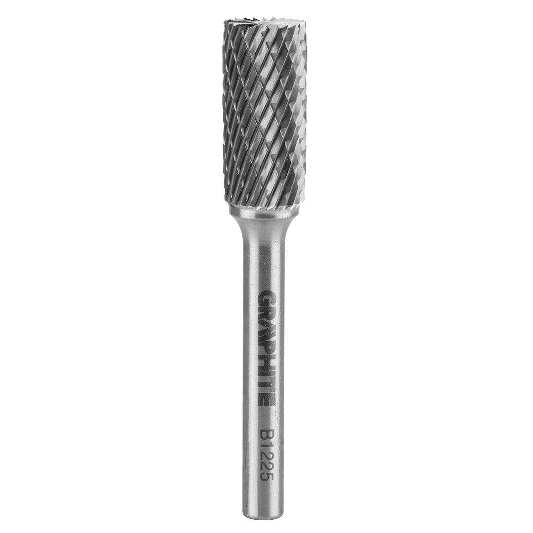 TOP-55H358--Frez do metalu, typ B - walcowy (B 1225), węglik spiekany, średnica 12 mm, nacięcie podwójne, długość robocza 25 mm, trzpień 6 x 45 mm, do szlifierki prostej.
