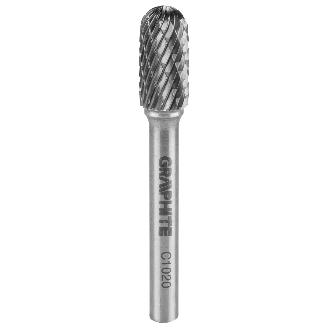 TOP-55H360--Frez do metalu, typ C - walcowy (C 1020), węglik spiekany, średnica 10 mm, nacięcie podwójne, długość robocza 20 mm, trzpień 6 x 45 mm, do szlifierki prostej.