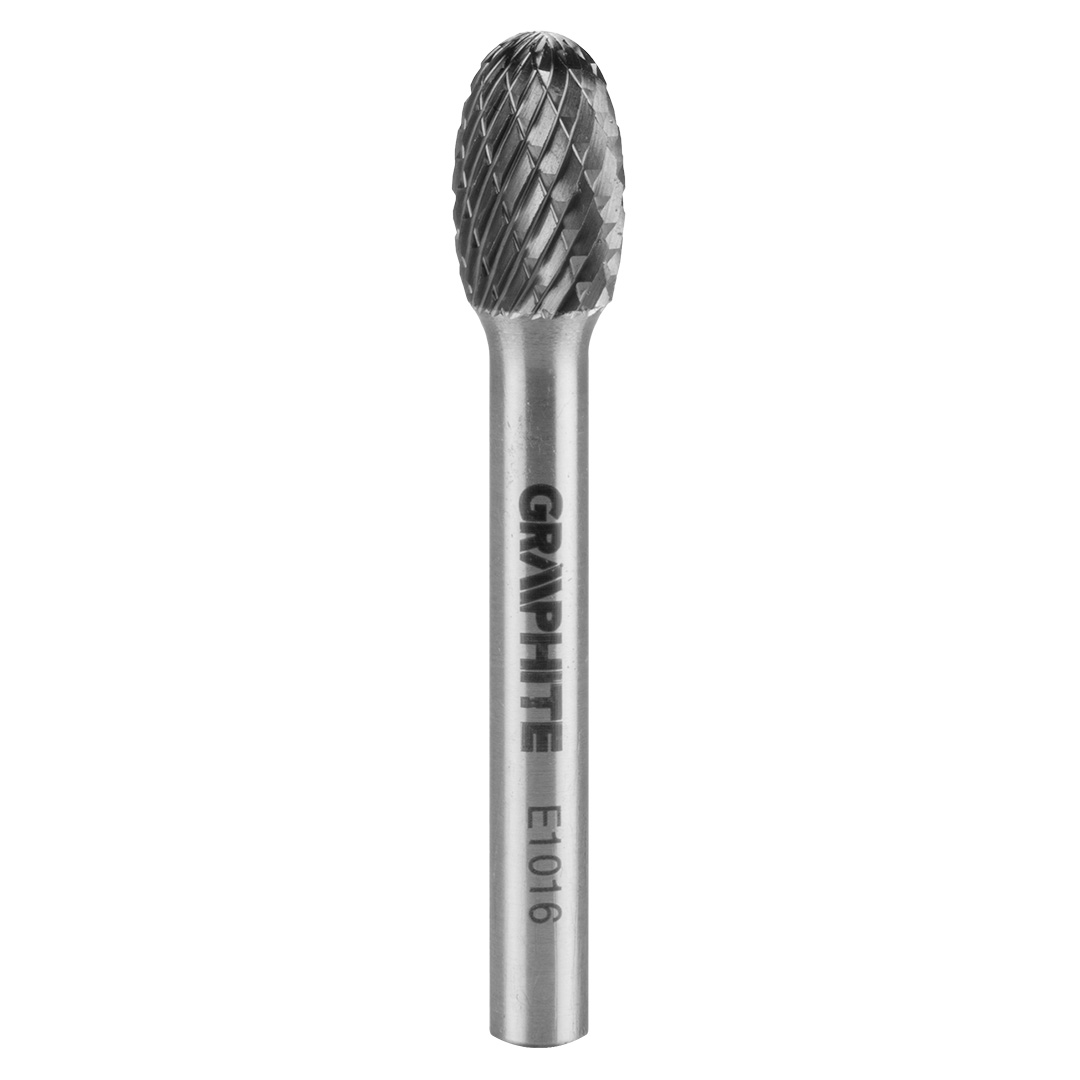 TOP-55H365--Frez do metalu, typ E - owalny (E 1016), węglik spiekany, średnica 10 mm, nacięcie podwójne, długość robocza 16 mm, trzpień 6 x 45 mm, do szlifierki prostej.
