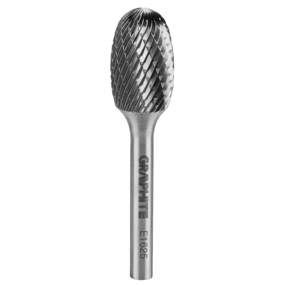 TOP-55H368--Frez do metalu, typ E - owalny (E 1625), węglik spiekany, średnica 16 mm, nacięcie podwójne, długość robocza 25 mm, trzpień 6 x 45 mm, do szlifierki prostej.