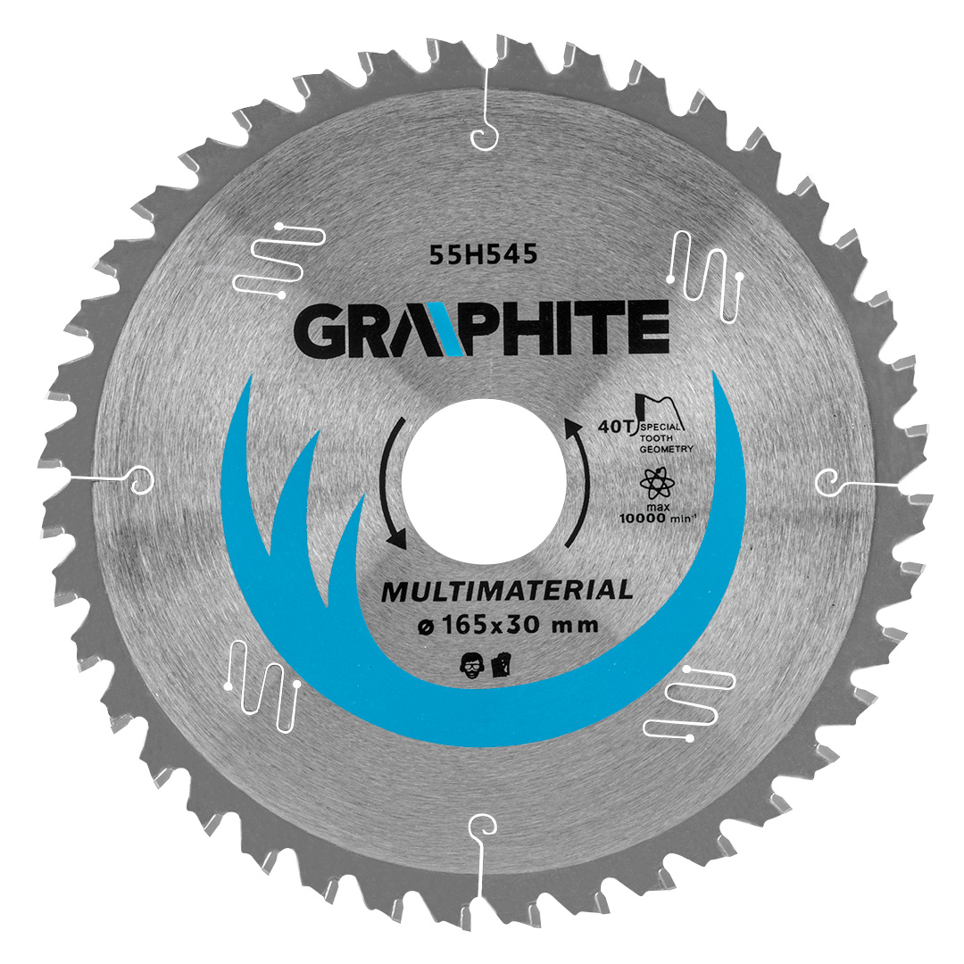 TOP-55H545--Tarcza do pilarki, widiowa, 165 x 30 mm, 40 zębów FWF, redukcje 25,4/20/16, silent line, clean-cut, przeznaczenie: stal, aluminium, drewno, tworzywa sztuczne