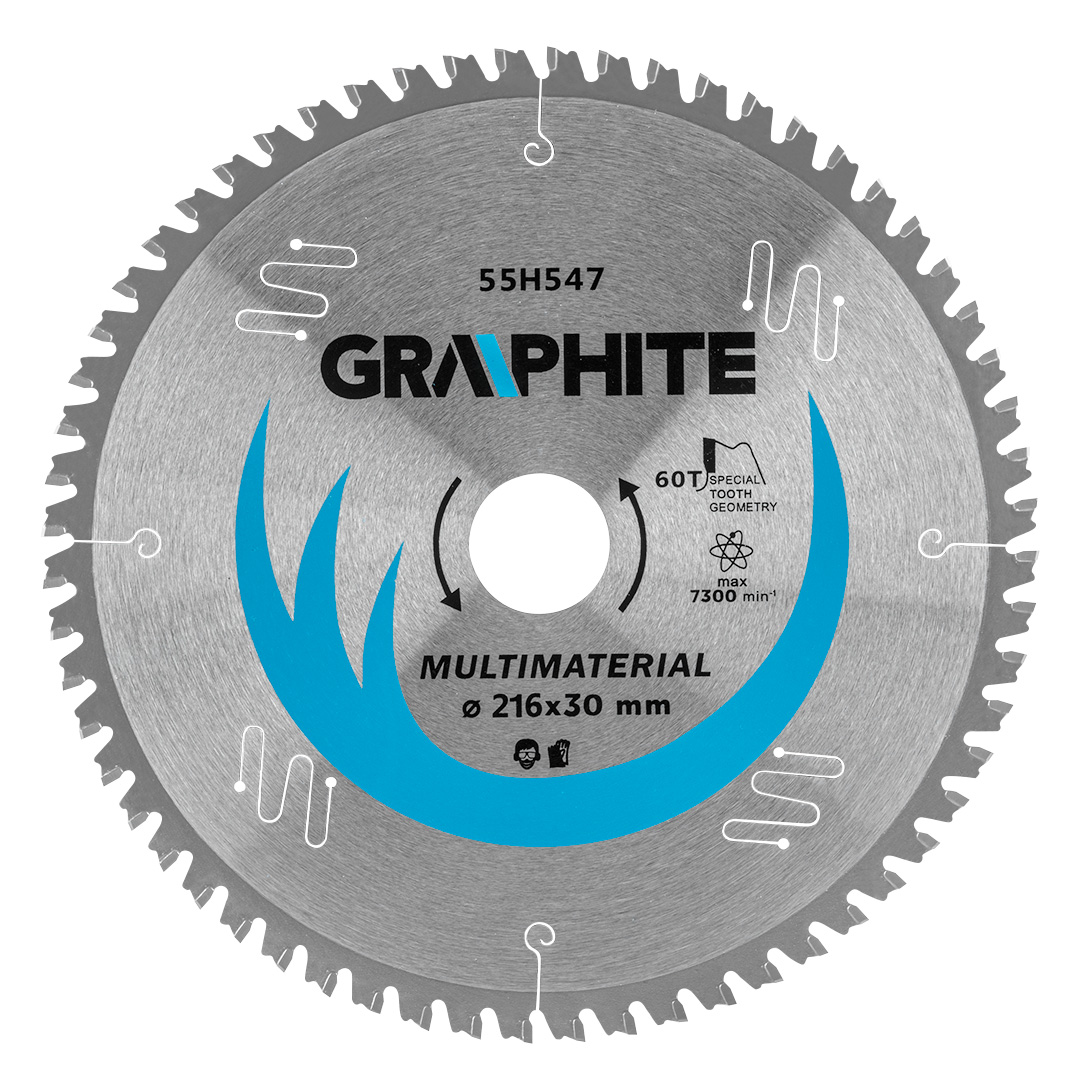 TOP-55H547--Tarcza do pilarki, widiowa, 216 x 30 mm, 60 zębów FWF, redukcje 25,4/20/16, silent line, clean-cut, przeznaczenie: stal, aluminium, drewno, tworzywa sztuczne
