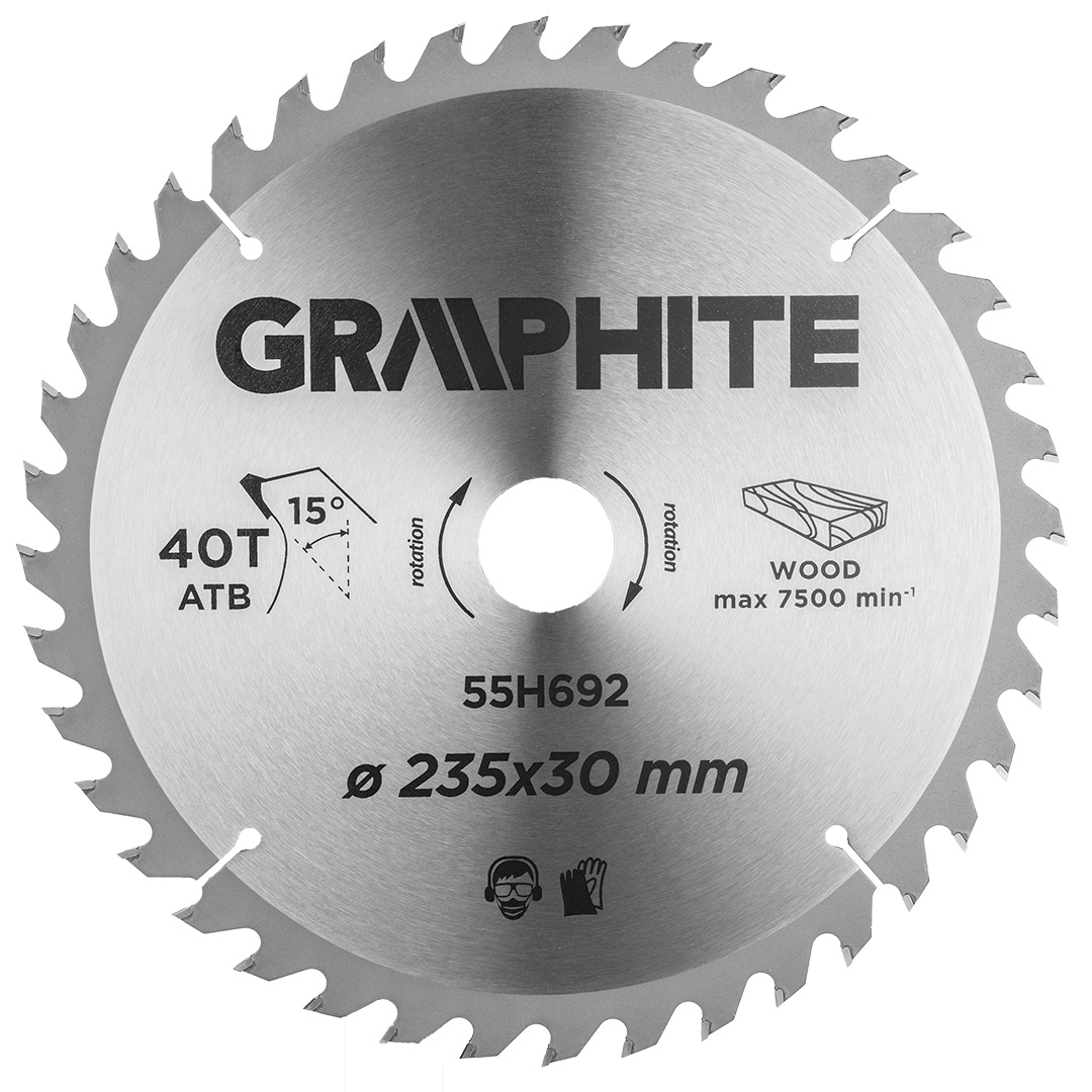 TOP-55H692--Tarcza do pilarki, widiowa, 235 x 30 mm, 40 zębów ATB, grubość tarczy 2.0 mm, grubość zęba 2.8 mm, redukcje: 30 x 16 mm, 30 x 20 mm, 30 x 25.4 mm.
