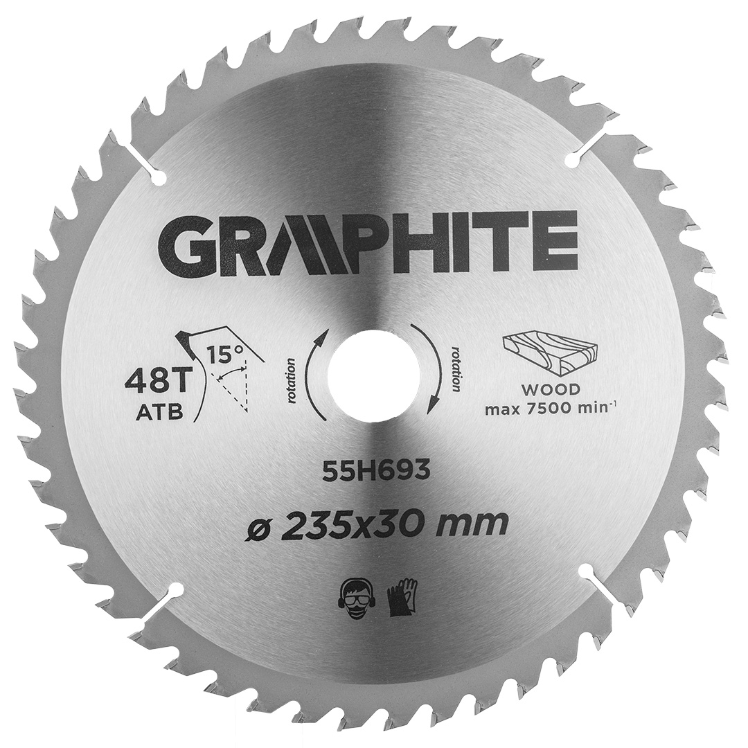 TOP-55H693--Tarcza do pilarki, widiowa, 235 x 30 mm, 48 zębów ATB, grubość tarczy 2.0 mm, grubość zęba 2.8 mm, redukcje: 30 x 16 mm, 30 x 20 mm, 30 x 25.4 mm.