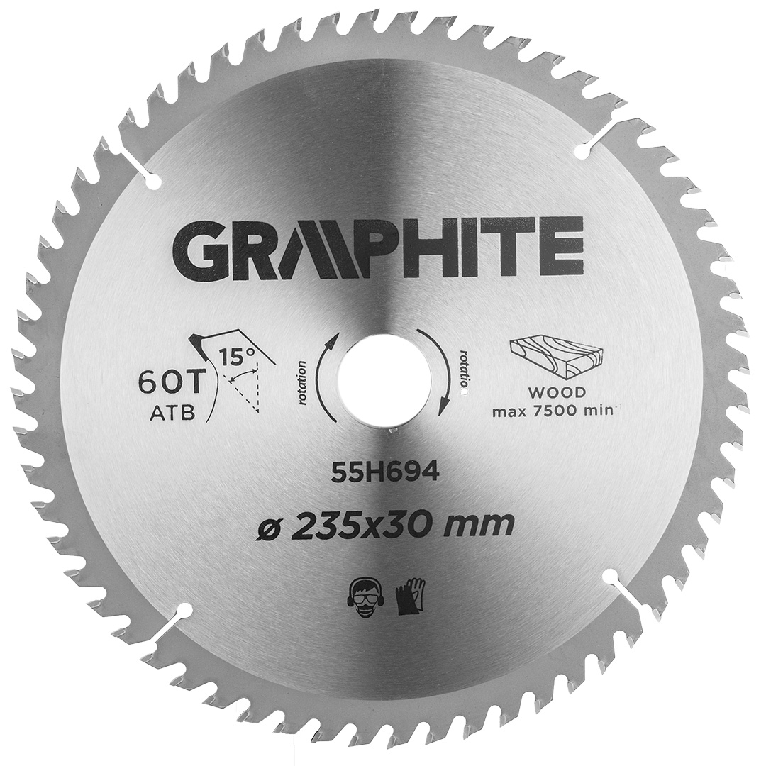 TOP-55H694--Tarcza do pilarki, widiowa, 235 x 30 mm, 60 zębów ATB, grubość tarczy 2.0 mm, grubość zęba 2.8 mm, redukcje: 30 x 16 mm, 30 x 20 mm, 30 x 25.4 mm.