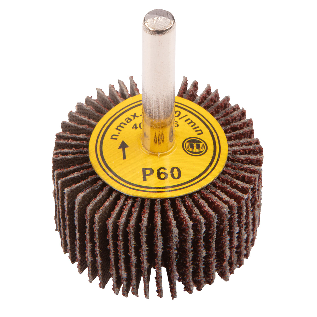 TOP-55H755--Ściernica listkowa trzpieniowa, 40 x 20 mm, K60, nasyp pełny, baza z płótna typu X, średnica trzpienia 6 mm