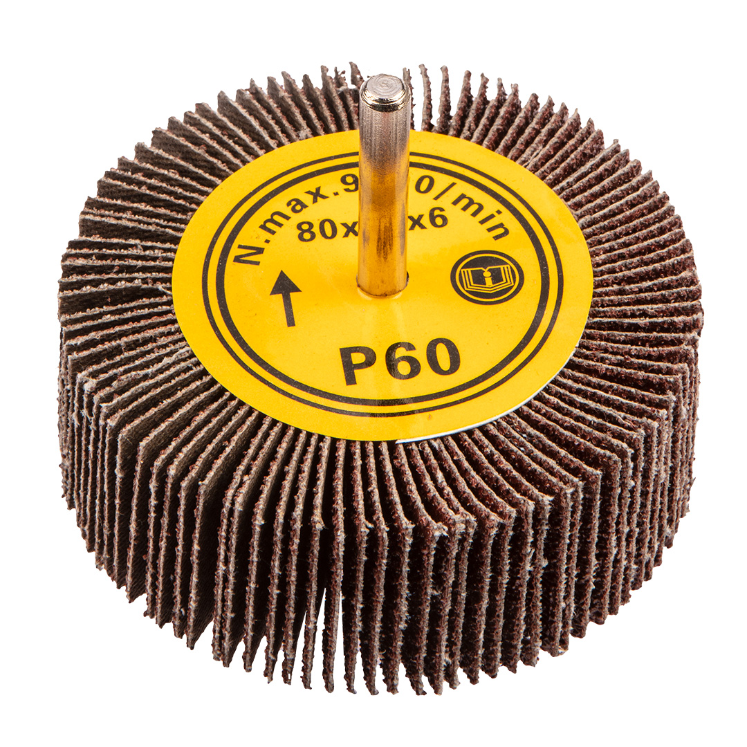 TOP-55H761--Ściernica listkowa trzpieniowa, 80 x 30 mm, K60, nasyp pełny, baza z płótna typu X, średnica trzpienia 6 mm