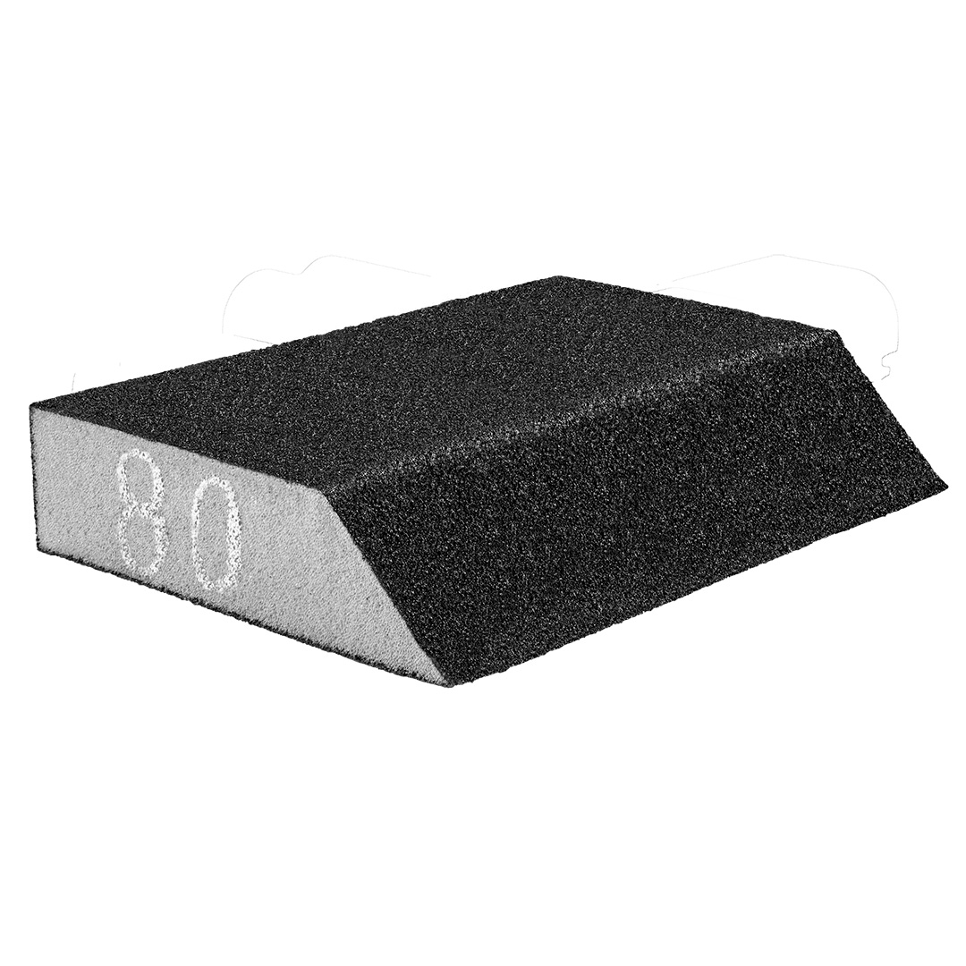 TOP-55H922--Gąbka ścierna 125 x 25 x 90 mm, K80, skośna