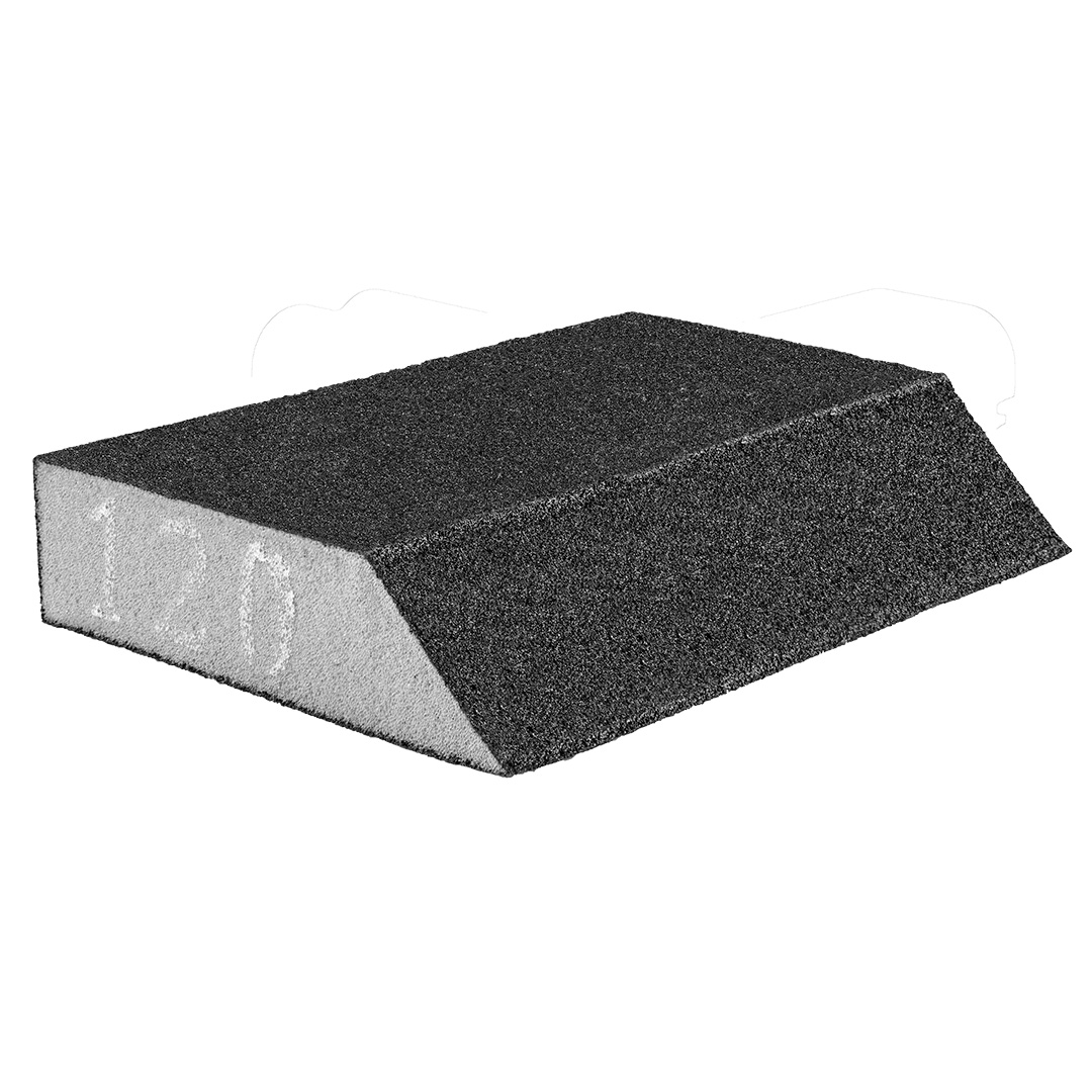 TOP-55H923--Gąbka ścierna 125 x 25 x 90 mm, K120, skośna