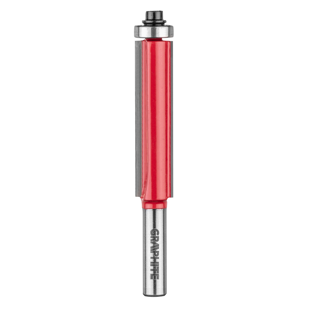 TOP-56H216--Frez prosty z dolnym łożyskiem długi, płytka z węglika spiekanego (HM), średnica robocza freza 13 mm, długość robocza 50 mm, średnica trzpienia 8 mm, frez łożyskowany, do drewna