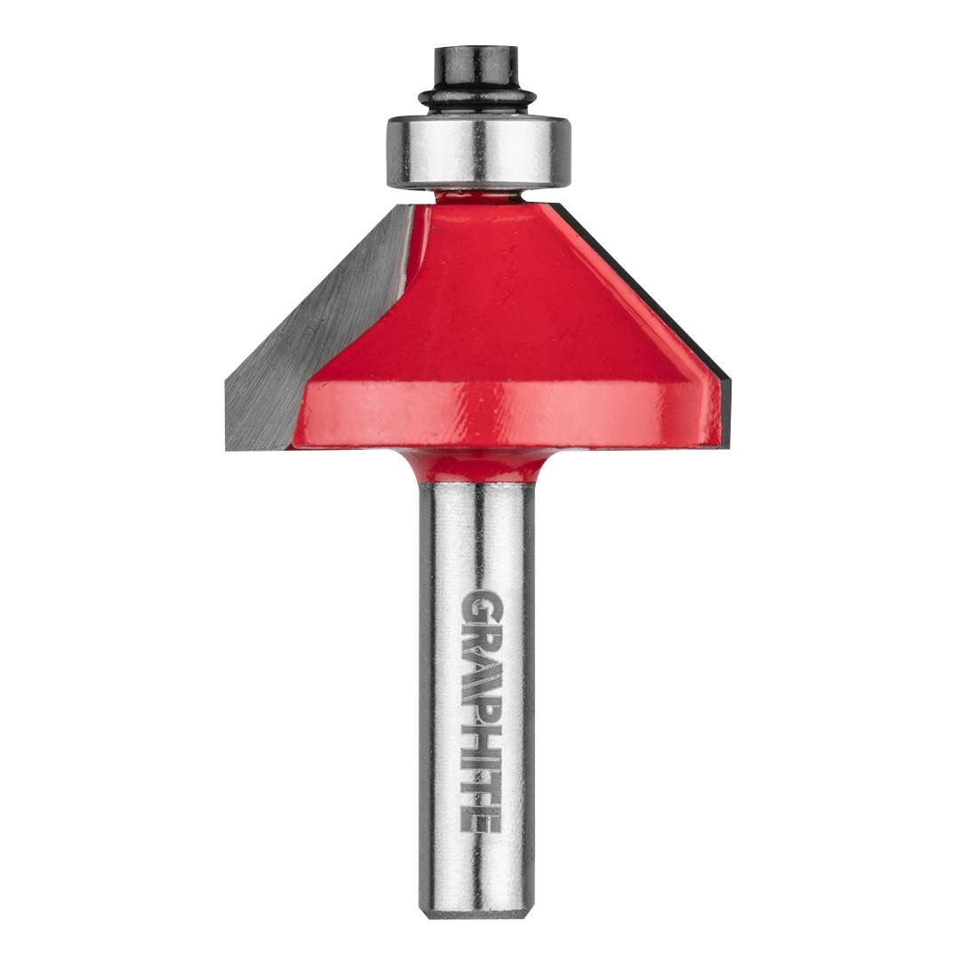 TOP-56H218--Frez kształtowy z łożyskiem, płytka z węglika spiekanego (HM), średnica robocza freza 35.5 mm, długość robocza 15.9 mm, średnica trzpienia 8 mm, do drewna, płyta MDF, płyta wiórowa, sklejka