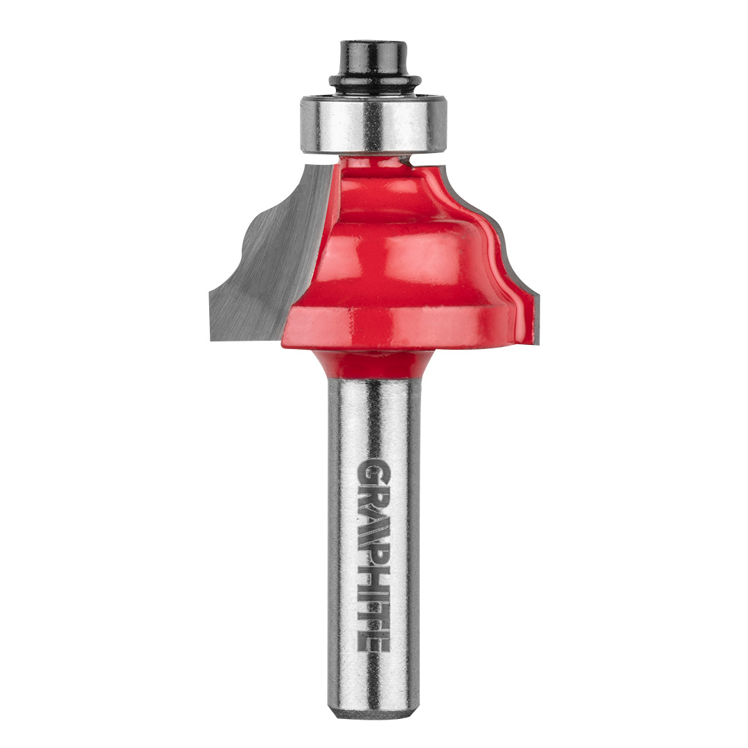 TOP-56H239--Frez kształtowy z łożyskiem ozdobny, płytka z węglika spiekanego (HM), średnica robocza freza 28.8 mm, długość robocza freza 15.9 mm, średnica trzpienia 8 mm, do drewna