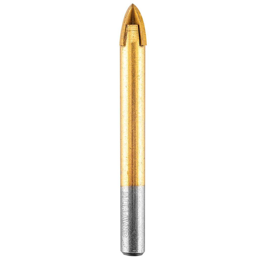 TOP-56H407--Wiertło uniwersalne HM, średnica 12 mm, długość robocza 90 mm, uchwyt cylindryczny, powłoka TiN, 4 ostrza z węglika spiekanego, przeznaczone do wiercenia bezudarowego w miękkich materiałach: drewno, plastik, aluminium, cegła, ceramika, szkło.