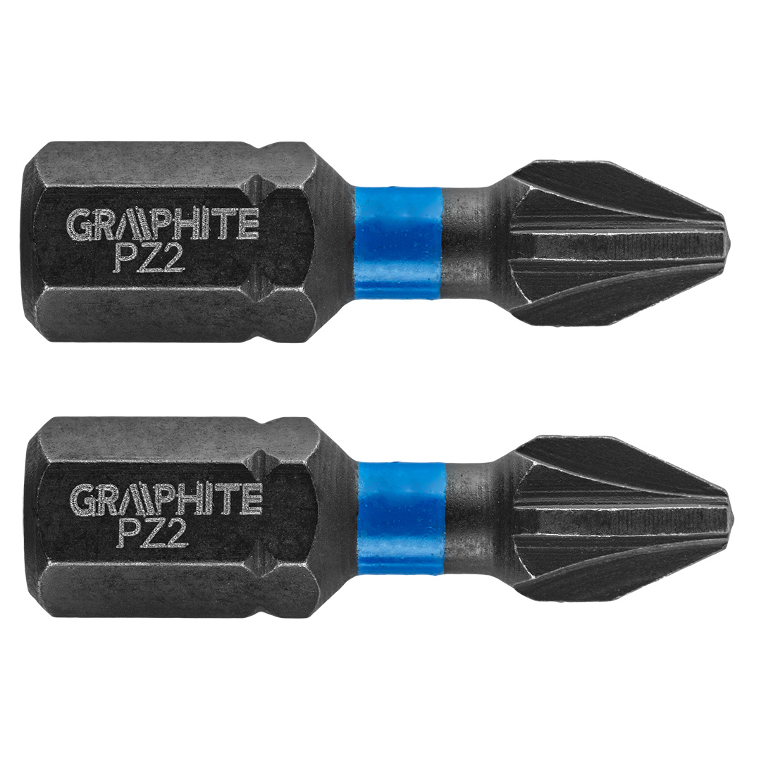 TOP-56H504--Bity udarowe, typ PZ2, długość całkowita 25 mm, stal S2, napęd 1/4", 2 szt. 