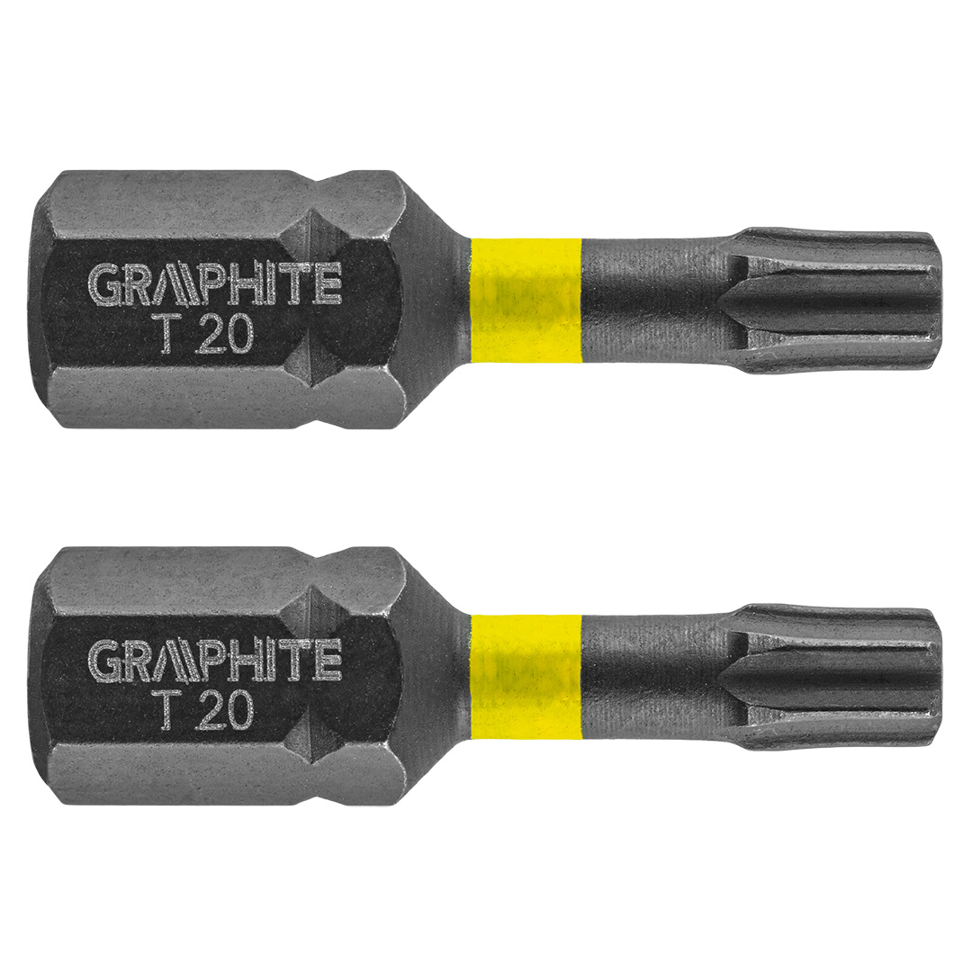 TOP-56H513--Bity udarowe, typ TX20, długość całkowita 25 mm, stal S2, napęd 1/4", 2 szt. 