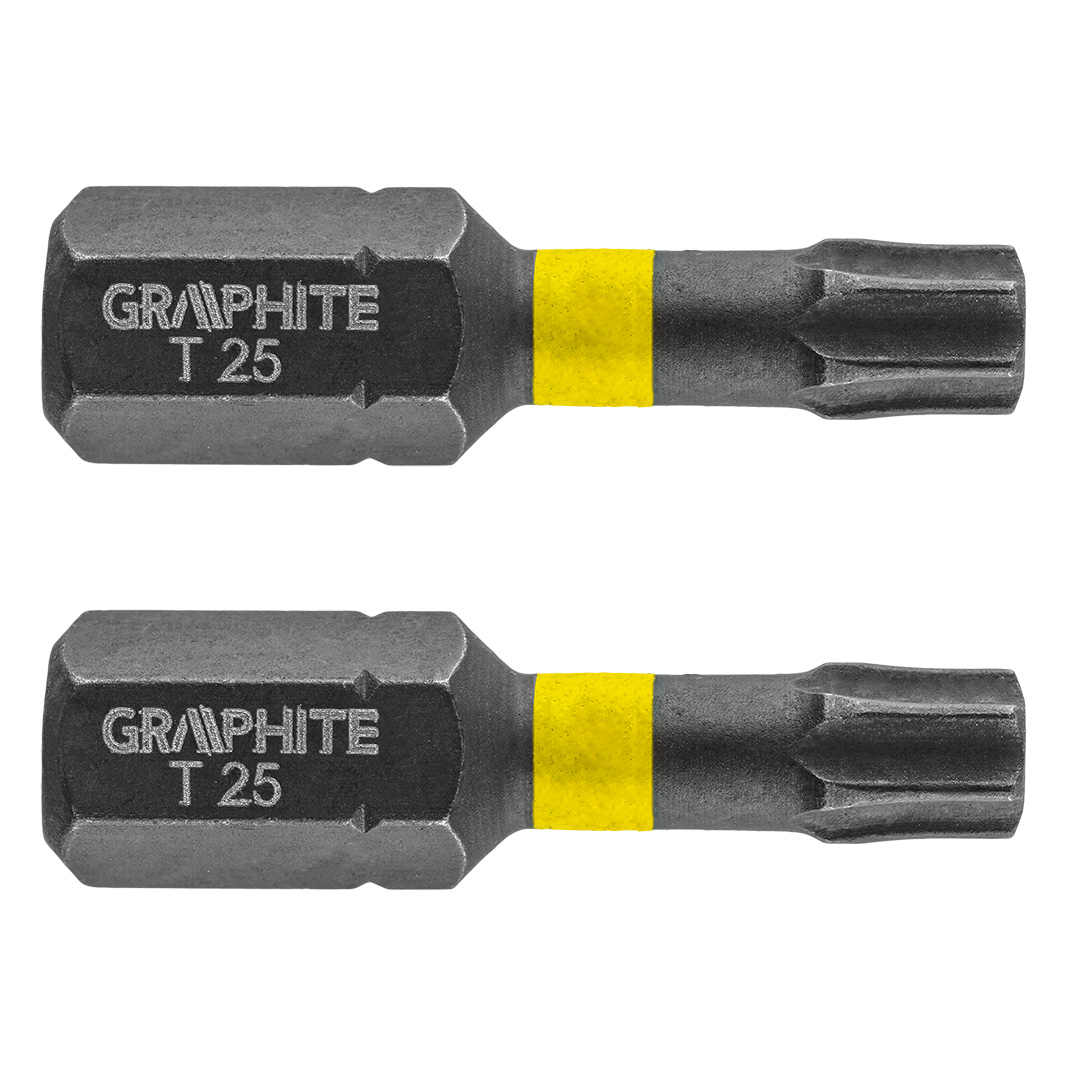TOP-56H514--Bity udarowe, typ TX25, długość całkowita 25 mm, stal S2, napęd 1/4", 2 szt. 