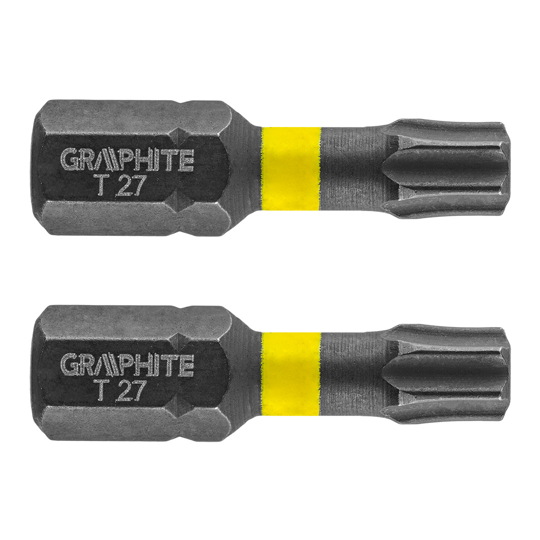 TOP-56H515--Bity udarowe, typ TX27, długość całkowita 25 mm, stal S2, napęd 1/4", 2 szt. 
