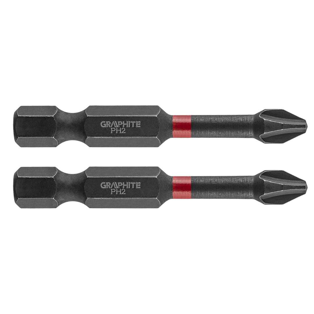 TOP-56H519--Bity udarowe, typ PH2, długość całkowita 50 mm, stal S2, napęd 1/4", 2 szt. 