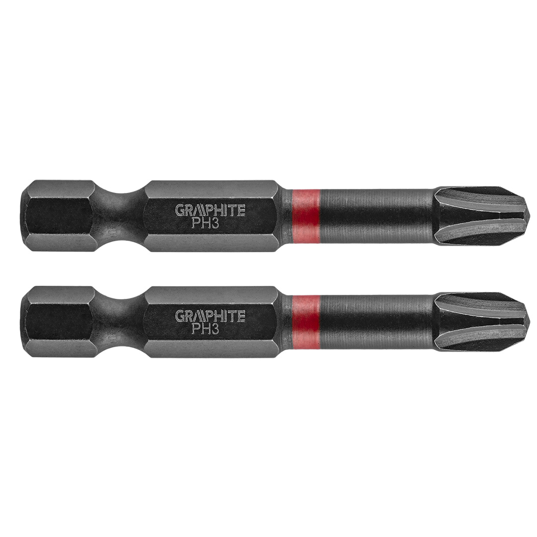 TOP-56H520--Bity udarowe, typ PH3, długość całkowita 50 mm, stal S2, napęd 1/4", 2 szt. 