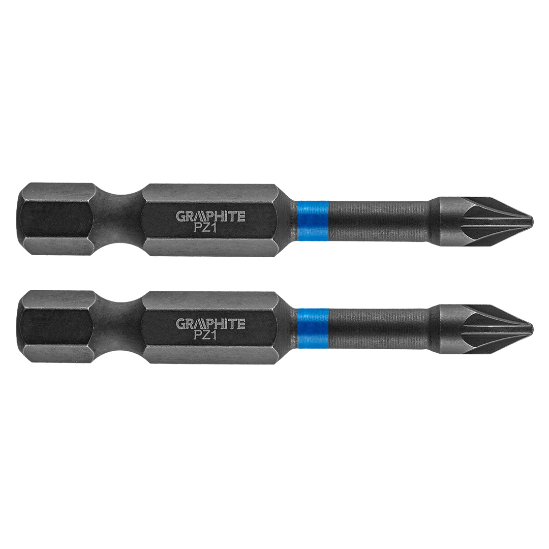 TOP-56H521--Bity udarowe, typ PZ1, długość całkowita 50 mm, stal S2, napęd 1/4", 2 szt. 