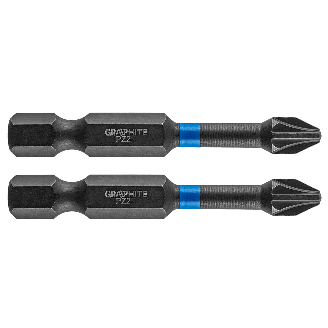 TOP-56H522--Bity udarowe, typ PZ2, długość całkowita 50 mm, stal S2, napęd 1/4", 2 szt. 