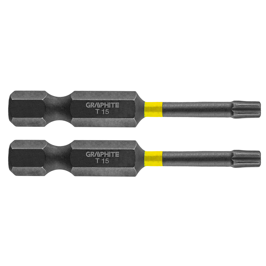 TOP-56H524--Bity udarowe, typ TX15, długość całkowita 50 mm, stal S2, napęd 1/4", 2 szt. 