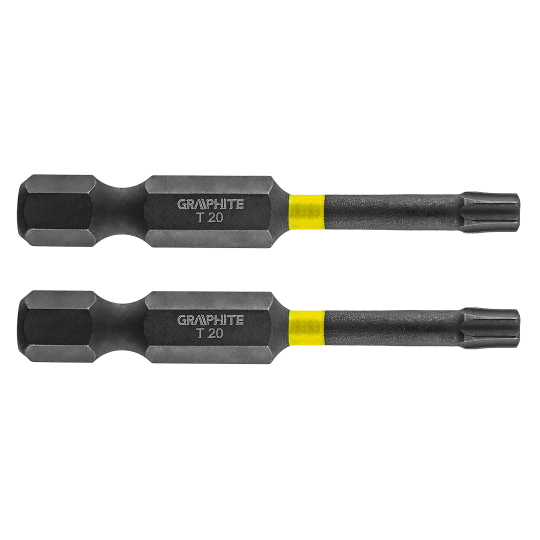 TOP-56H525--Bity udarowe, typ TX20, długość całkowita 50 mm, stal S2, napęd 1/4", 2 szt. 