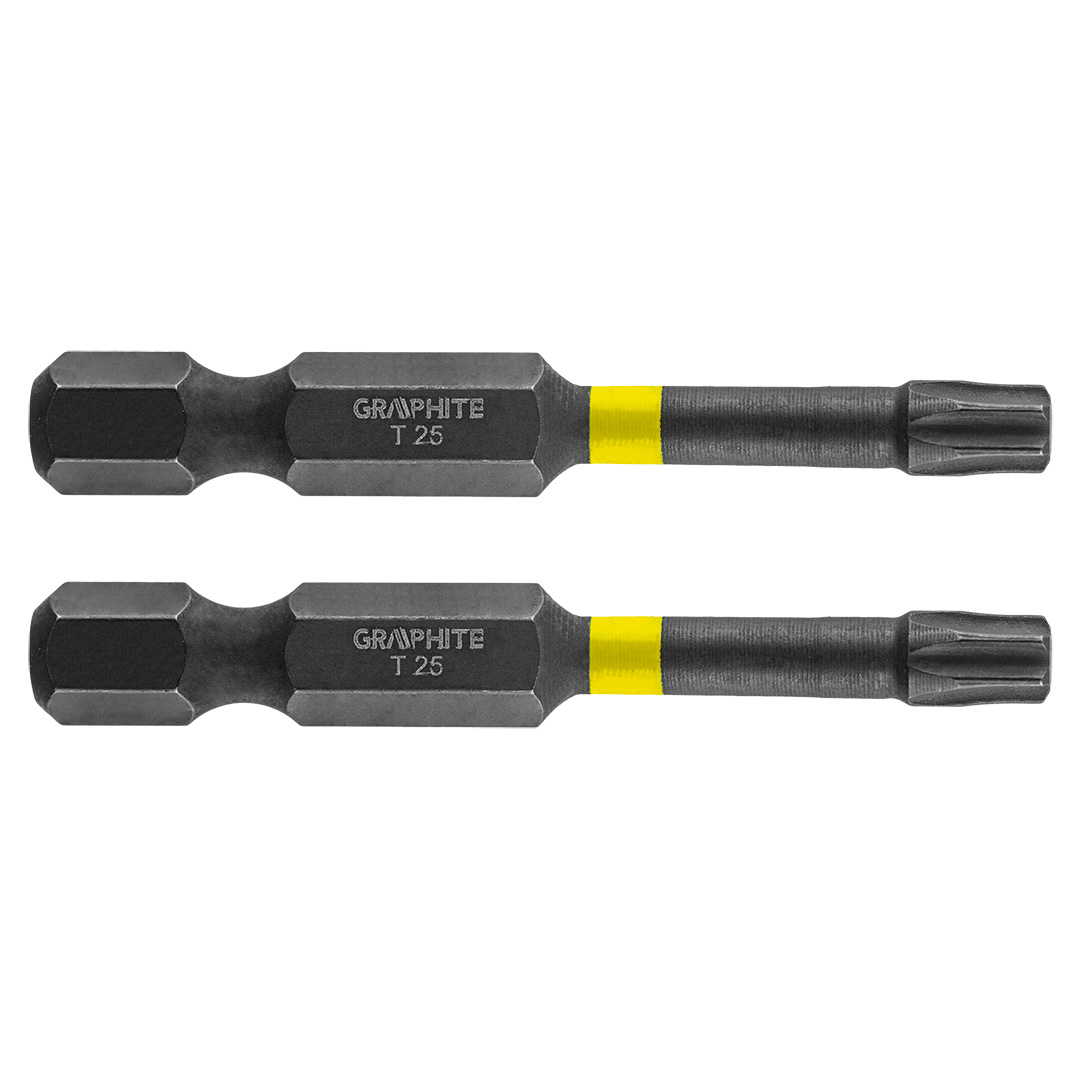 TOP-56H526--Bity udarowe, typ TX25, długość całkowita 50 mm, stal S2, napęd 1/4", 2 szt. 