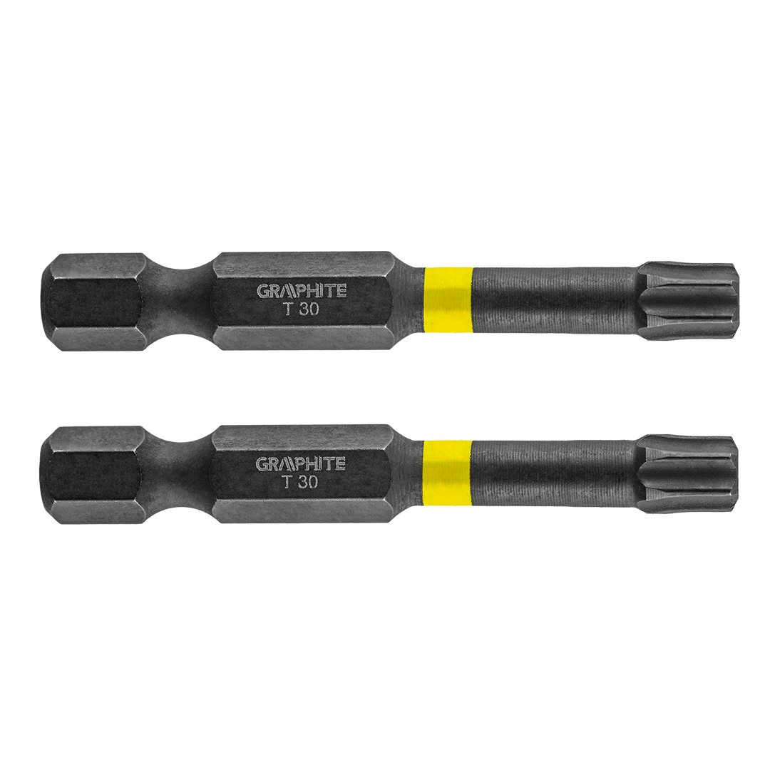 TOP-56H528--Bity udarowe, typ TX30, długość całkowita 50 mm, stal S2, napęd 1/4", 2 szt. 