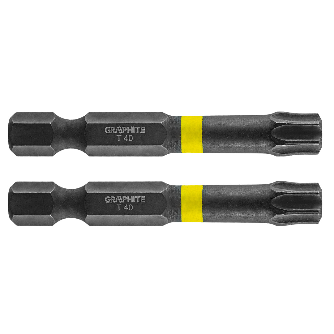 TOP-56H529--Bity udarowe, typ TX40, długość całkowita 50 mm, stal S2, napęd 1/4", 2 szt. 